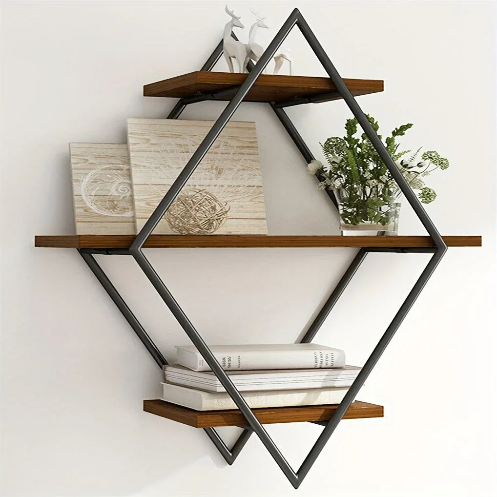 Wall Shelves - Geometric Wooden Multi-Layer