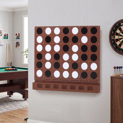 Wall-mounted Jumbo 4-in-a-Row Game with Acrylic Discs-Walnut