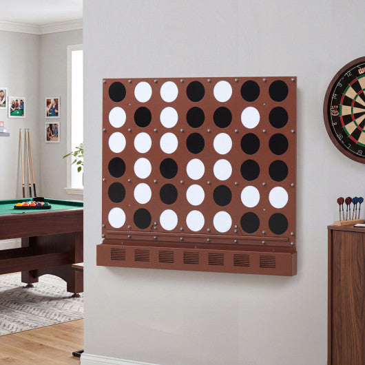 Wall-mounted Jumbo 4-in-a-Row Game with Acrylic Discs-Walnut