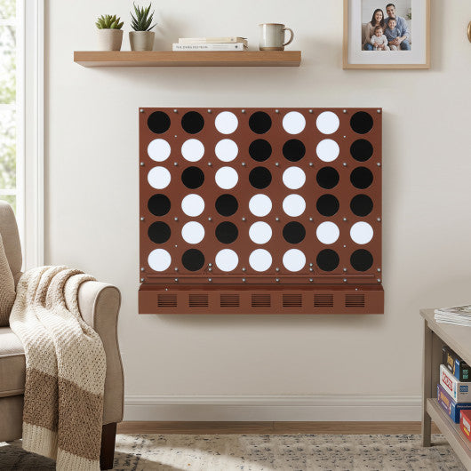 Wall-mounted Jumbo 4-in-a-Row Game with Acrylic Discs-Walnut