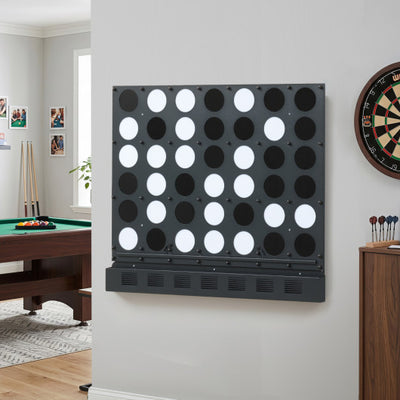 Wall-mounted Jumbo 4-in-a-Row Game with Acrylic Discs-Black