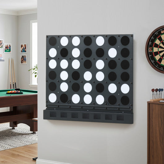 Wall-mounted Jumbo 4-in-a-Row Game with Acrylic Discs-Black
