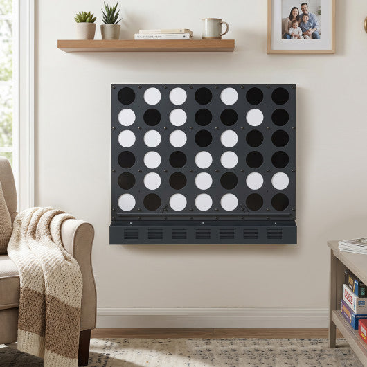 Wall-mounted Jumbo 4-in-a-Row Game with Acrylic Discs-Black