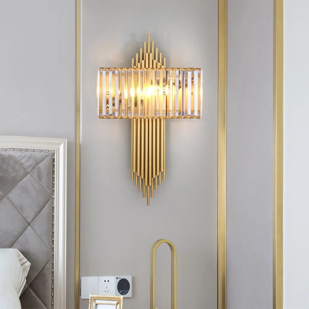 Wallis Gold Crystal Wall Lamp