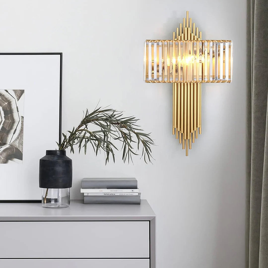Wallis Gold Crystal Wall Lamp