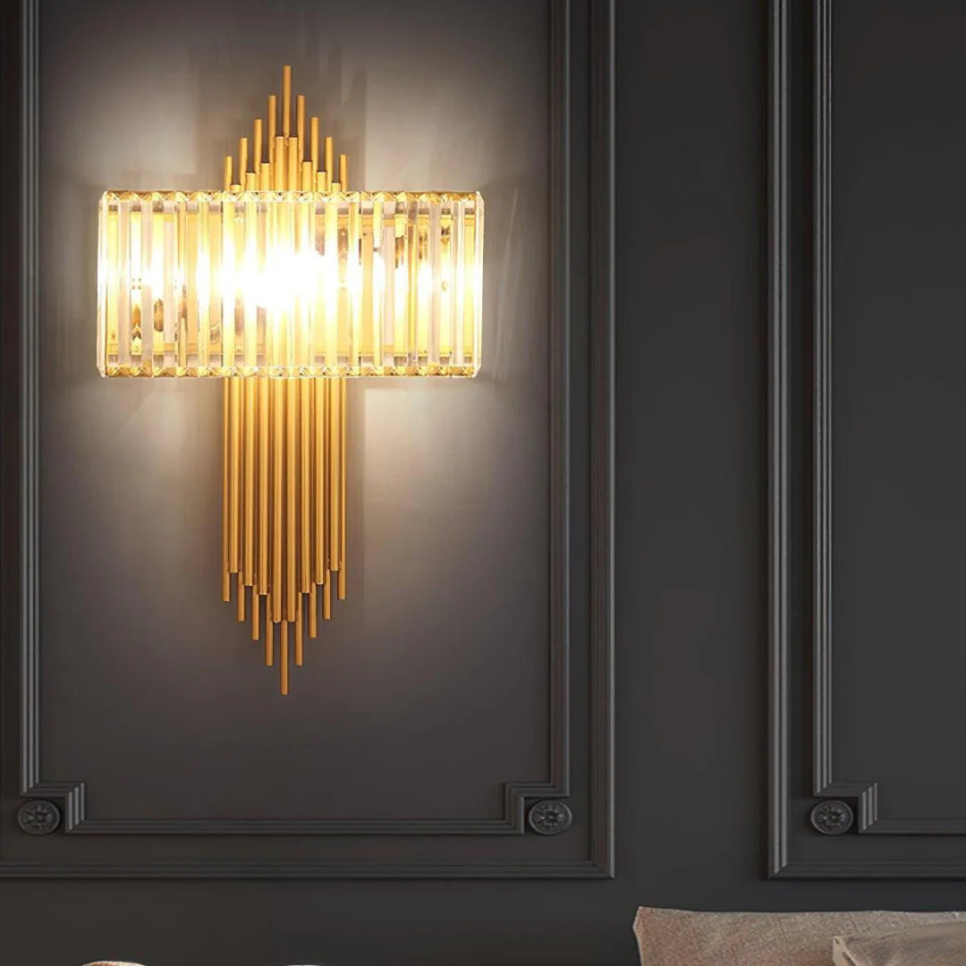Wallis Gold Crystal Wall Lamp
