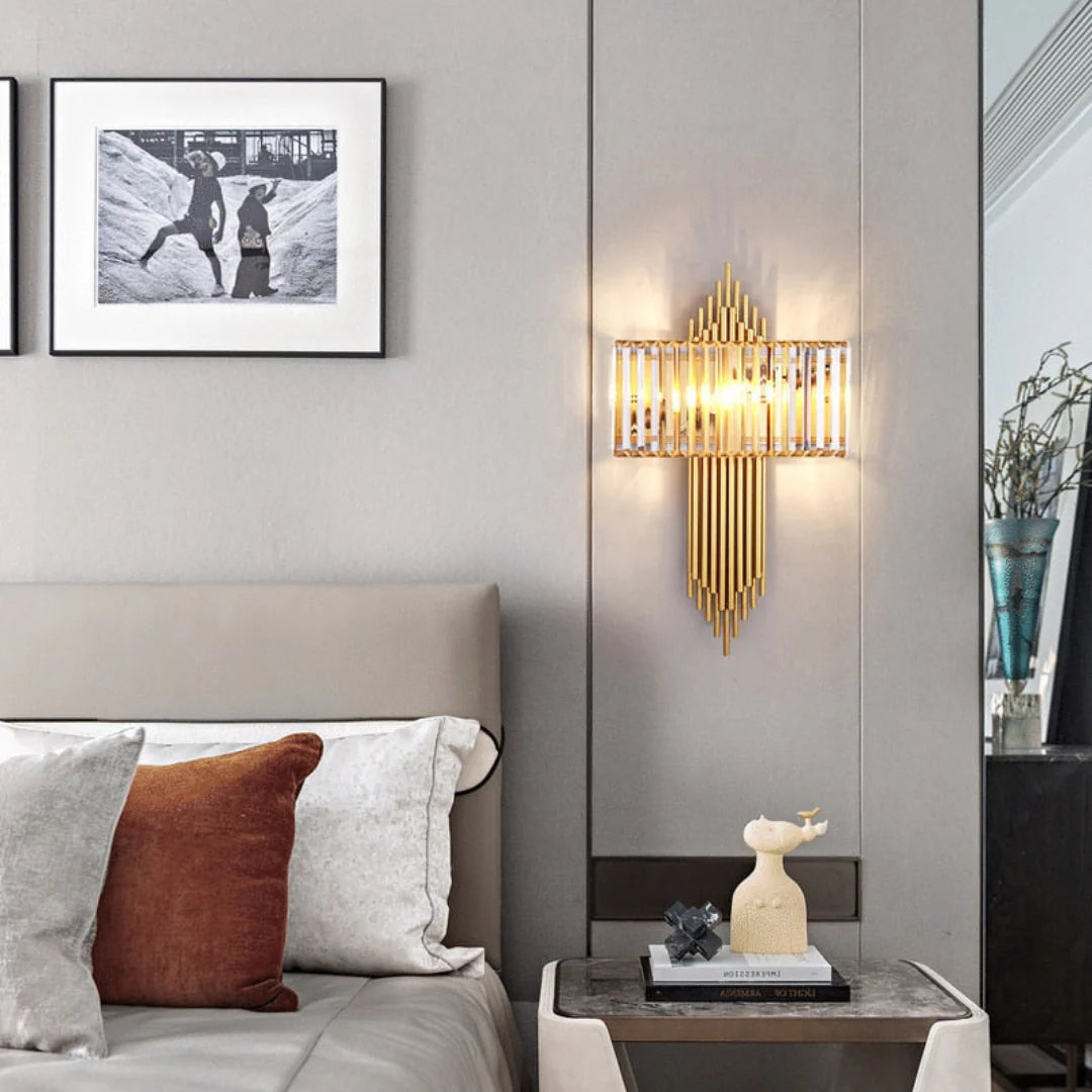 Wallis Gold Crystal Wall Lamp