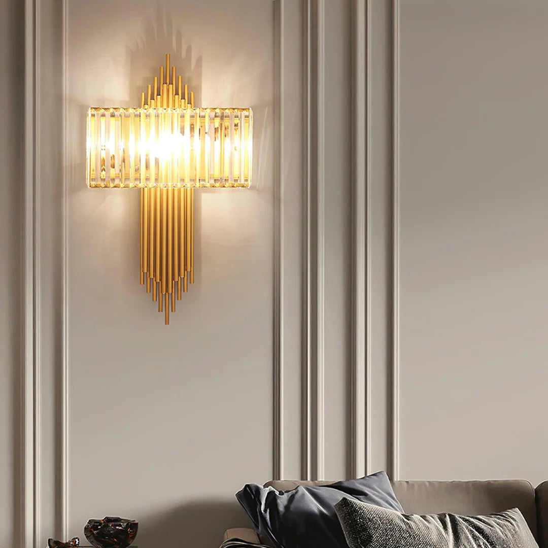 Wallis Gold Crystal Wall Lamp