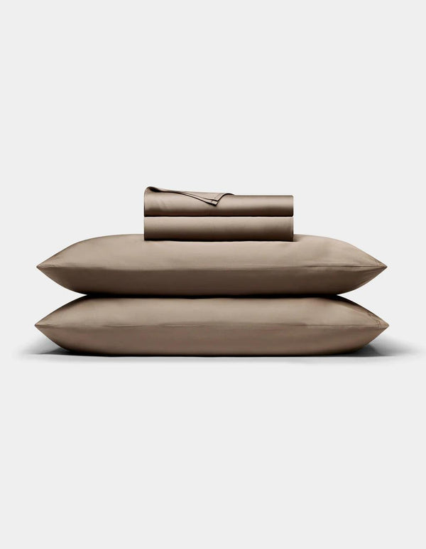 Walnut -  bed sheets and pillows on a white background