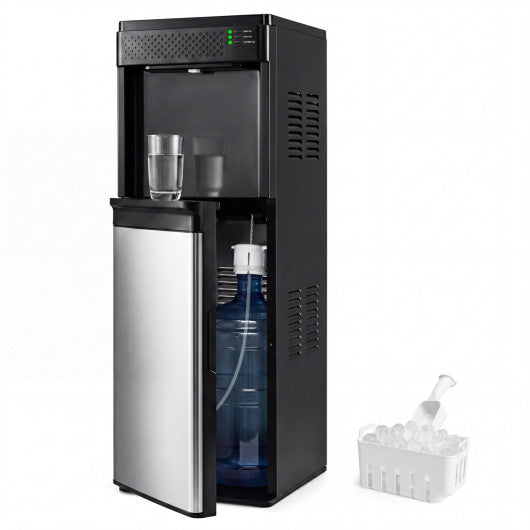 Water Dispenser with Ice Maker 3 in 1 Bottom Loading Water Cooler for 5 Gallon Bottle-Black