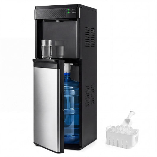 Water Dispenser with Ice Maker 3 in 1 Bottom Loading Water Cooler for 5 Gallon Bottle-Black