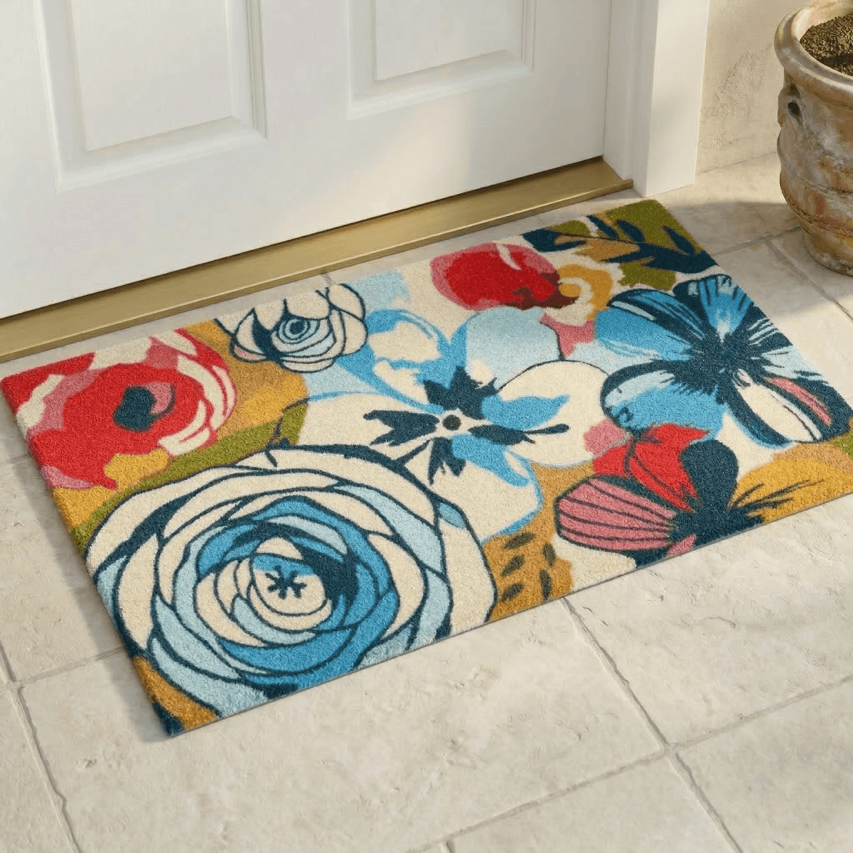 Watercolor Floral Outdoor Doormat – 18