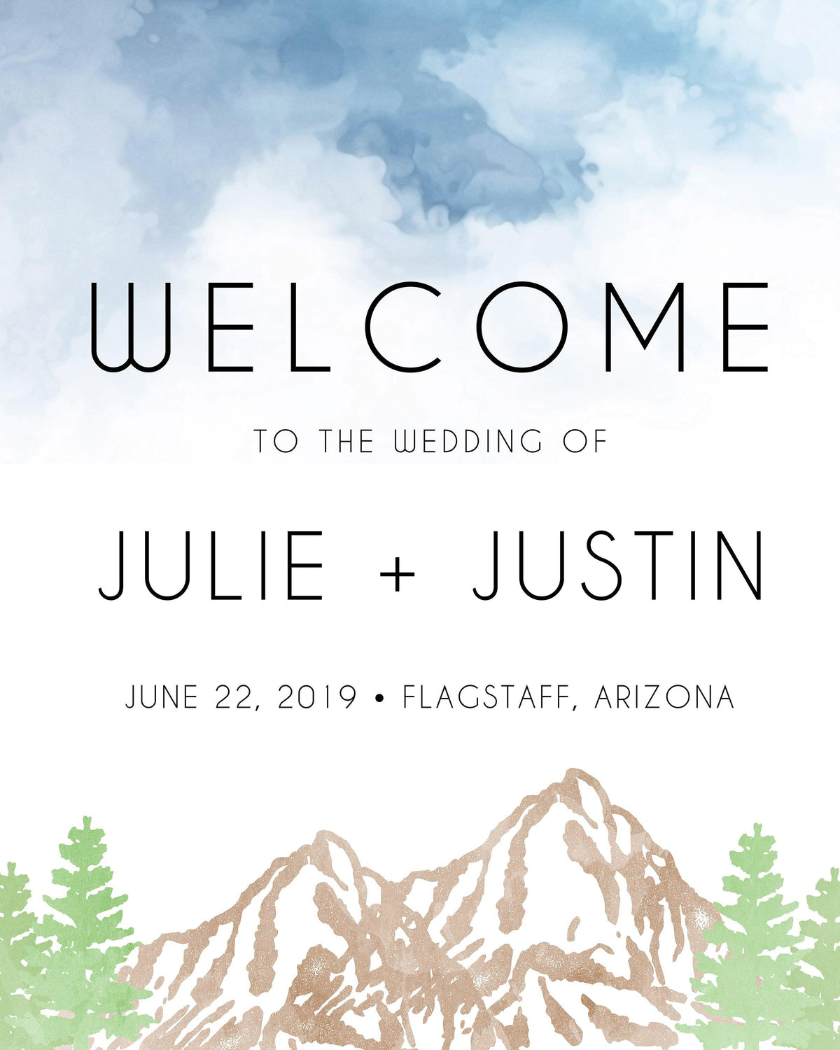 Watercolor Wedding Sign