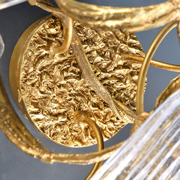 Brass Waterfall Crystal Wall Lamp