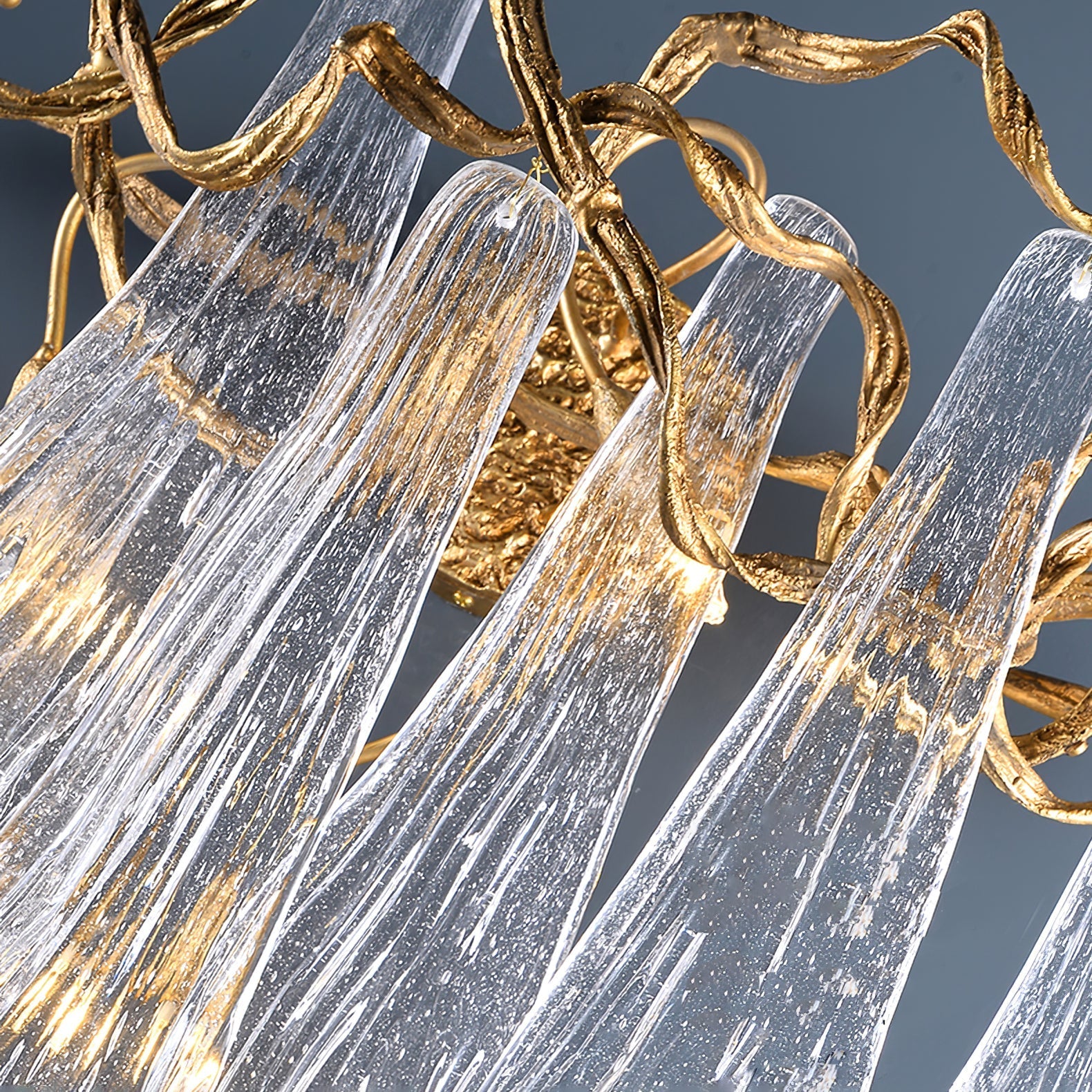 Brass Waterfall Crystal Wall Lamp