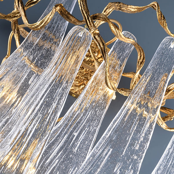 Brass Waterfall Crystal Wall Lamp