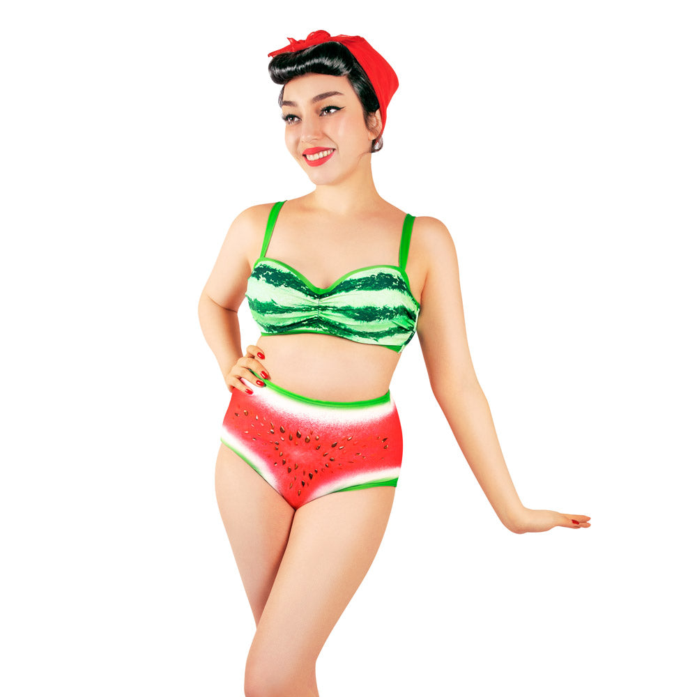 Hot Chocolate Design - Watermelon 50s Bikini TOP ONLY