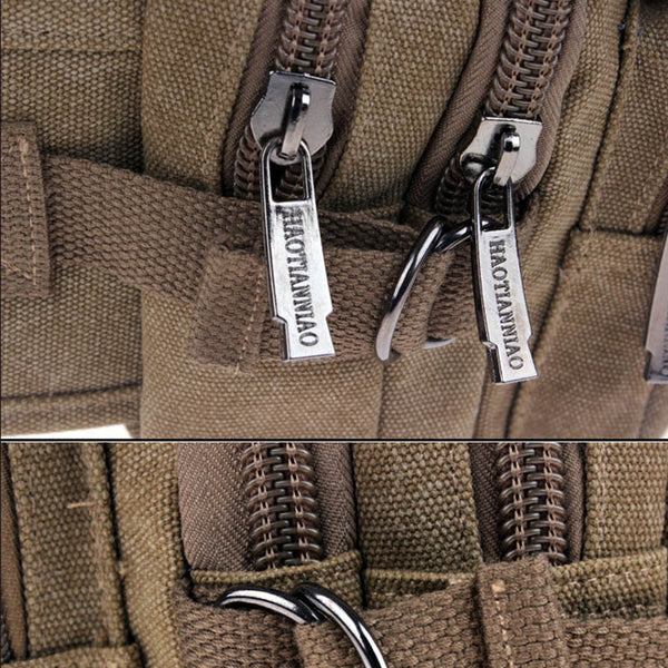 Vintage Canvas Waist Bag Multiple Pocket Fanny Pack