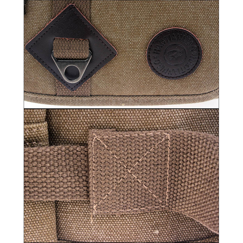 Vintage Canvas Waist Bag Multiple Pocket Fanny Pack