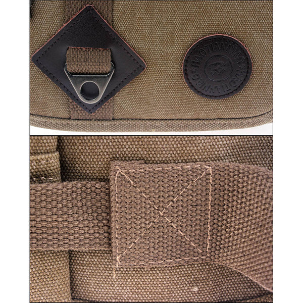 Vintage Canvas Waist Bag Multiple Pocket Fanny Pack