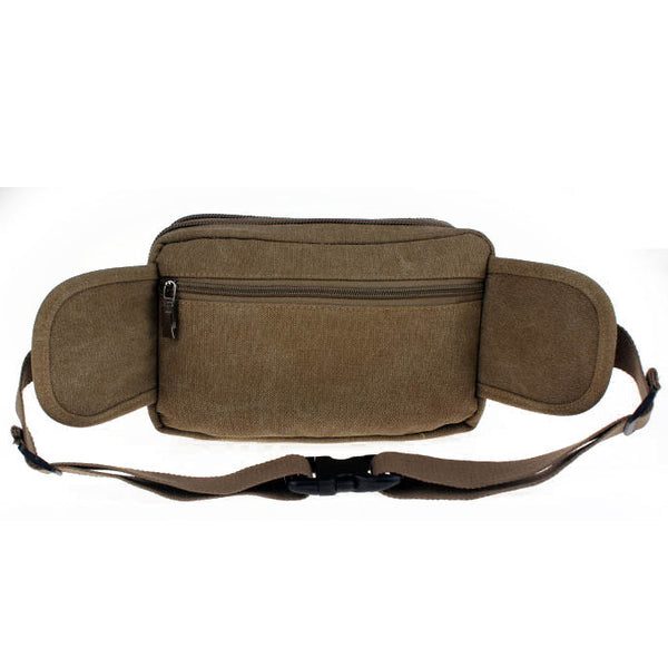 Vintage Canvas Waist Bag Multiple Pocket Fanny Pack