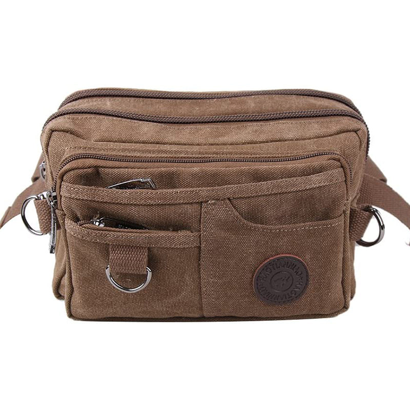 Vintage Canvas Waist Bag Multiple Pocket Fanny Pack