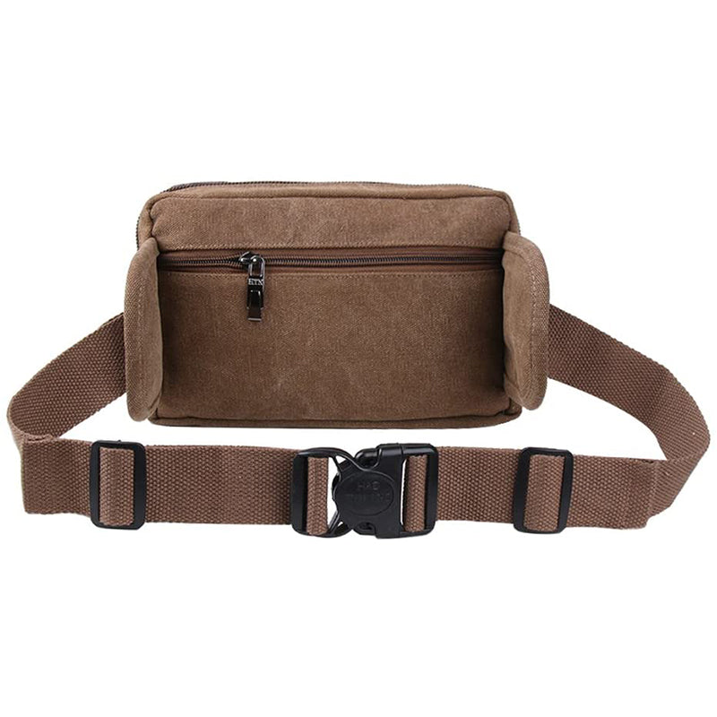 Vintage Canvas Waist Bag Multiple Pocket Fanny Pack