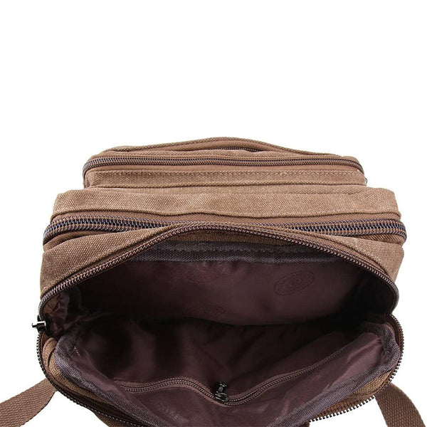 Vintage Canvas Waist Bag Multiple Pocket Fanny Pack