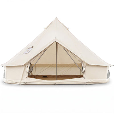 Waterproof Bell Tent with Stove Jack Accommodates and Mesh Windows Doors-S