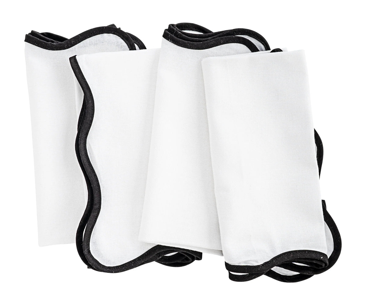 Beige Scallop Napkins - Embroidered Napkins