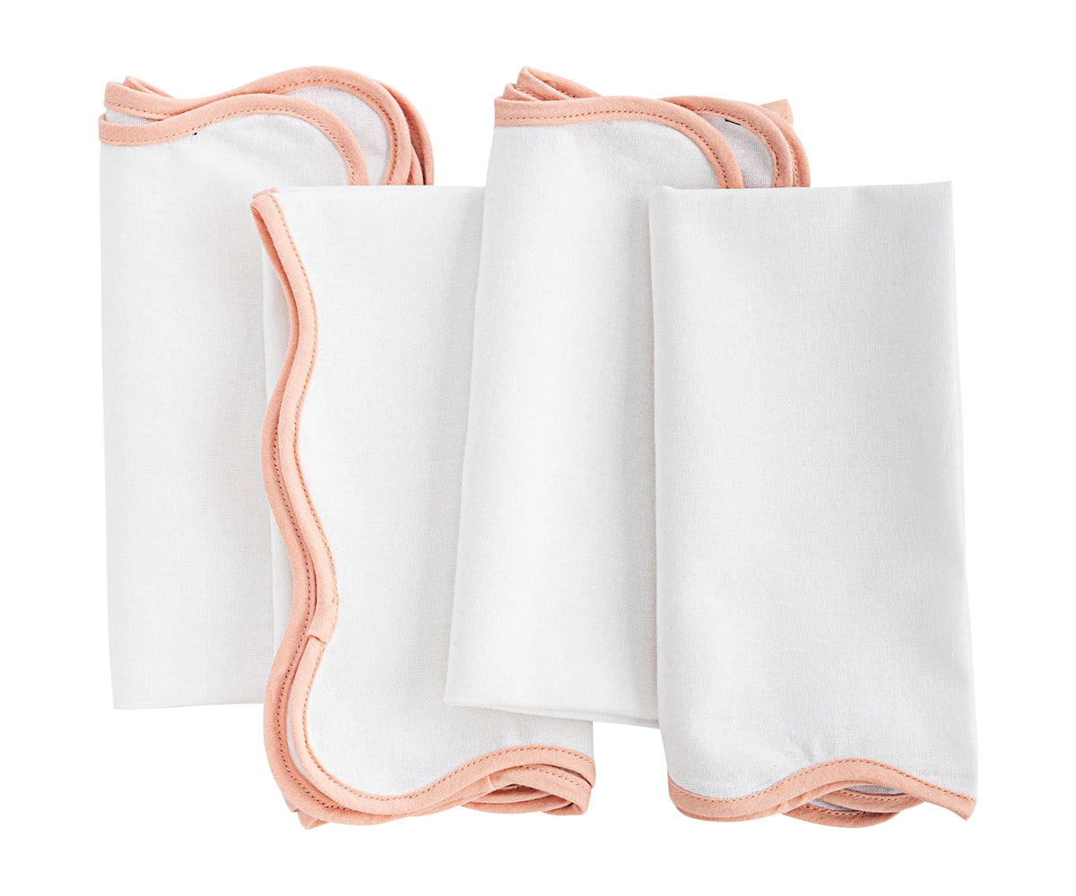 Beige Scallop Napkins - Embroidered Napkins