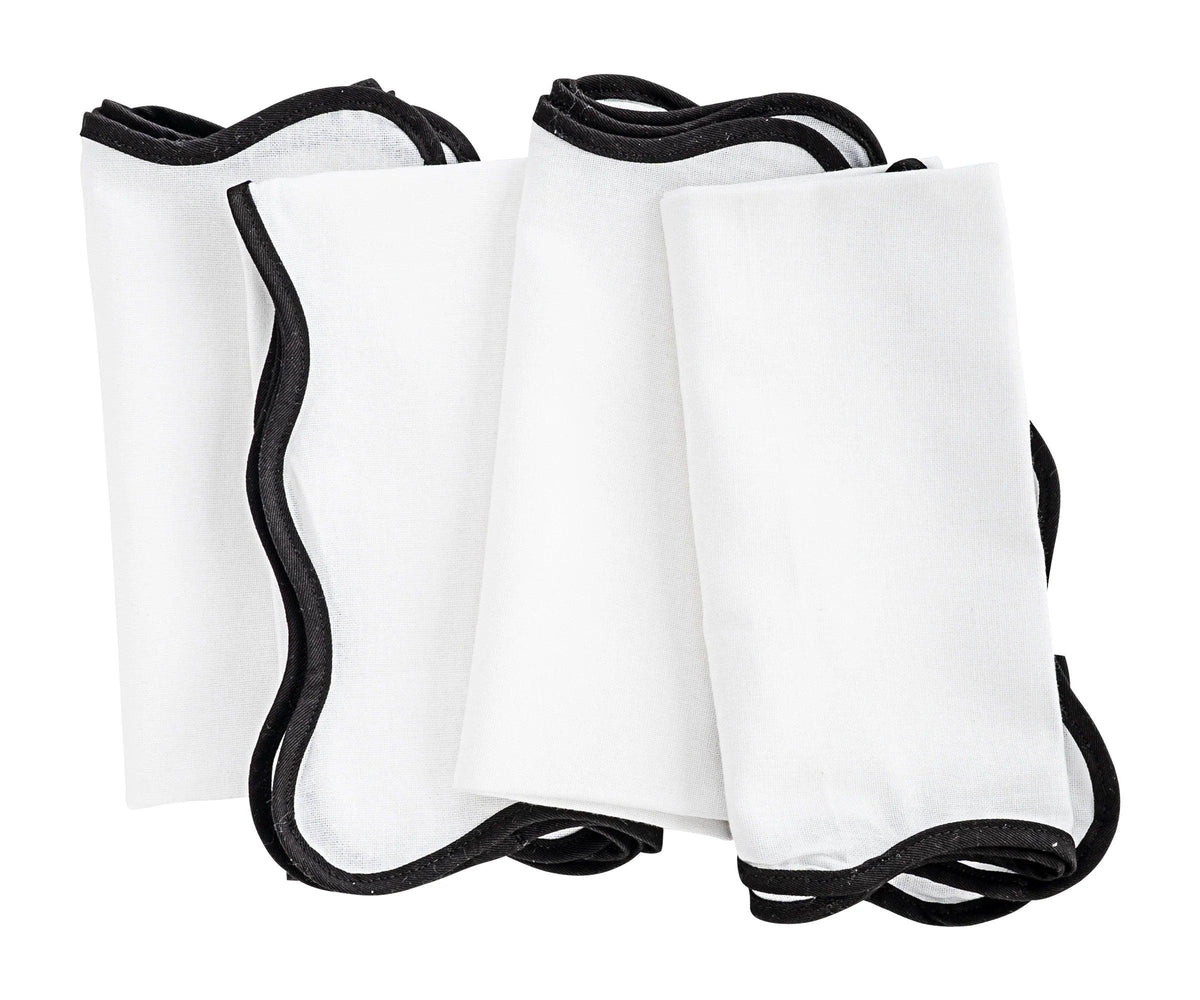 Black Scallop Edge Napkins