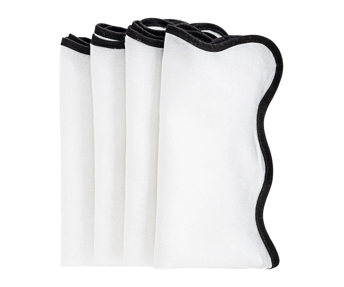 Black Scallop Edge Napkins
