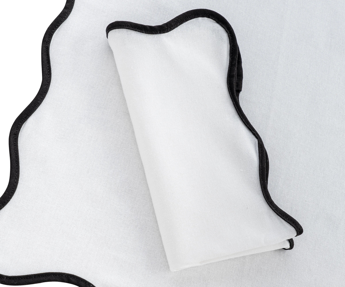 Beige Scallop Napkins - Embroidered Napkins