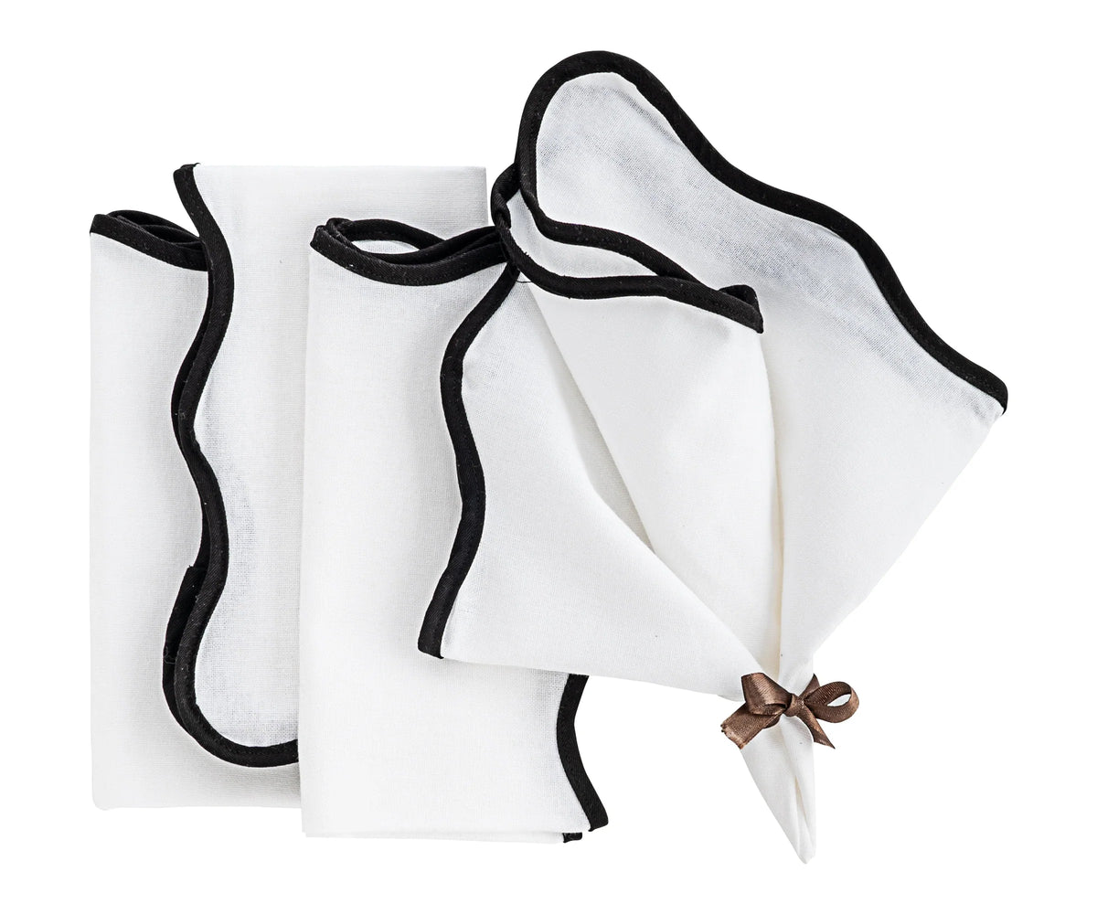 Beige Scallop Napkins - Embroidered Napkins