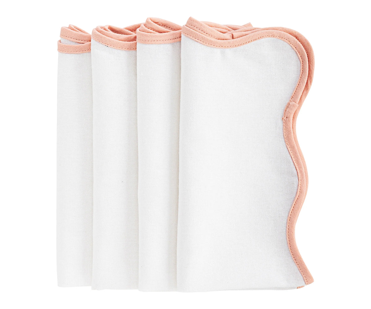 Beige Scallop Napkins - Embroidered Napkins