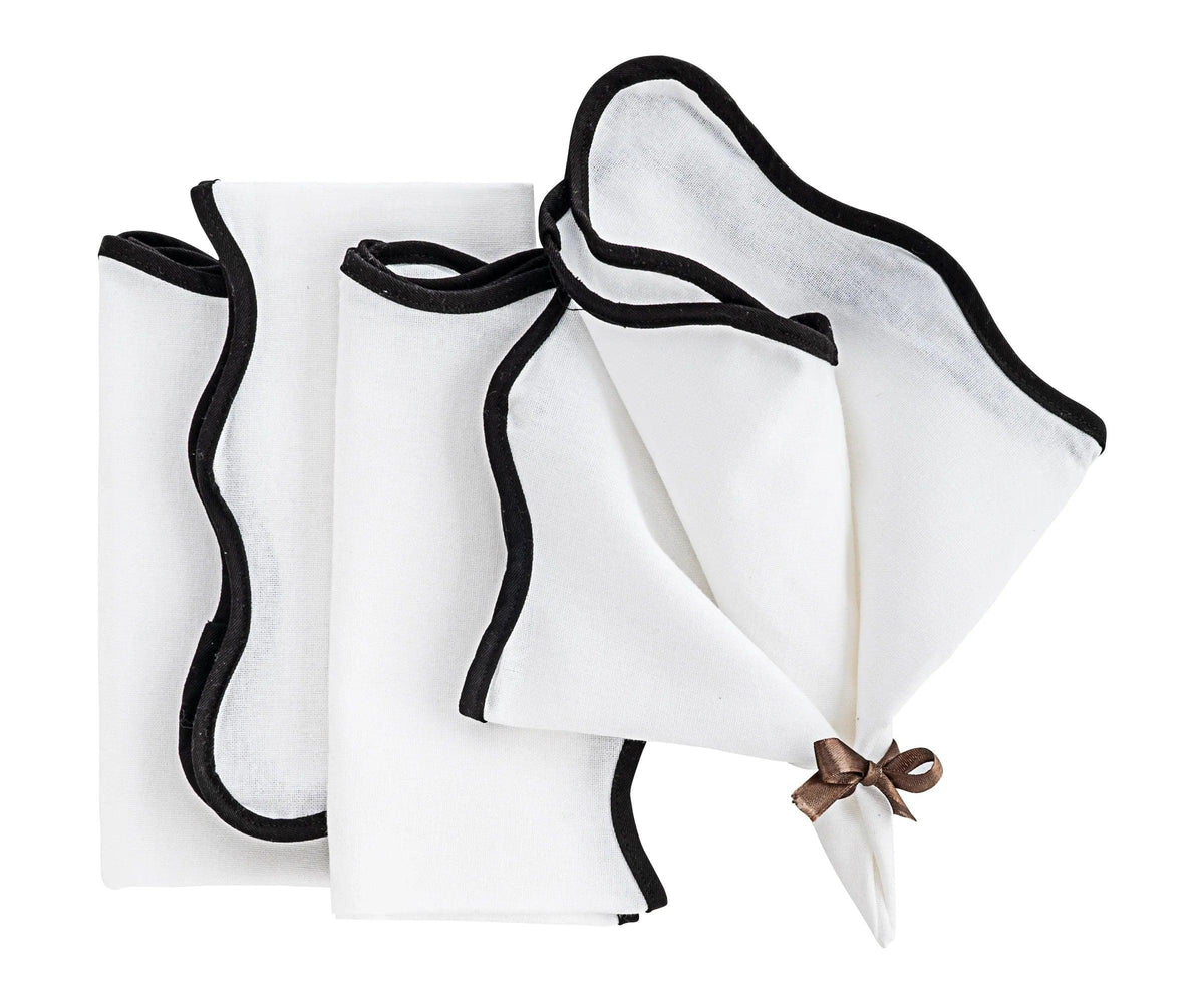 Black Scallop Edge Napkins