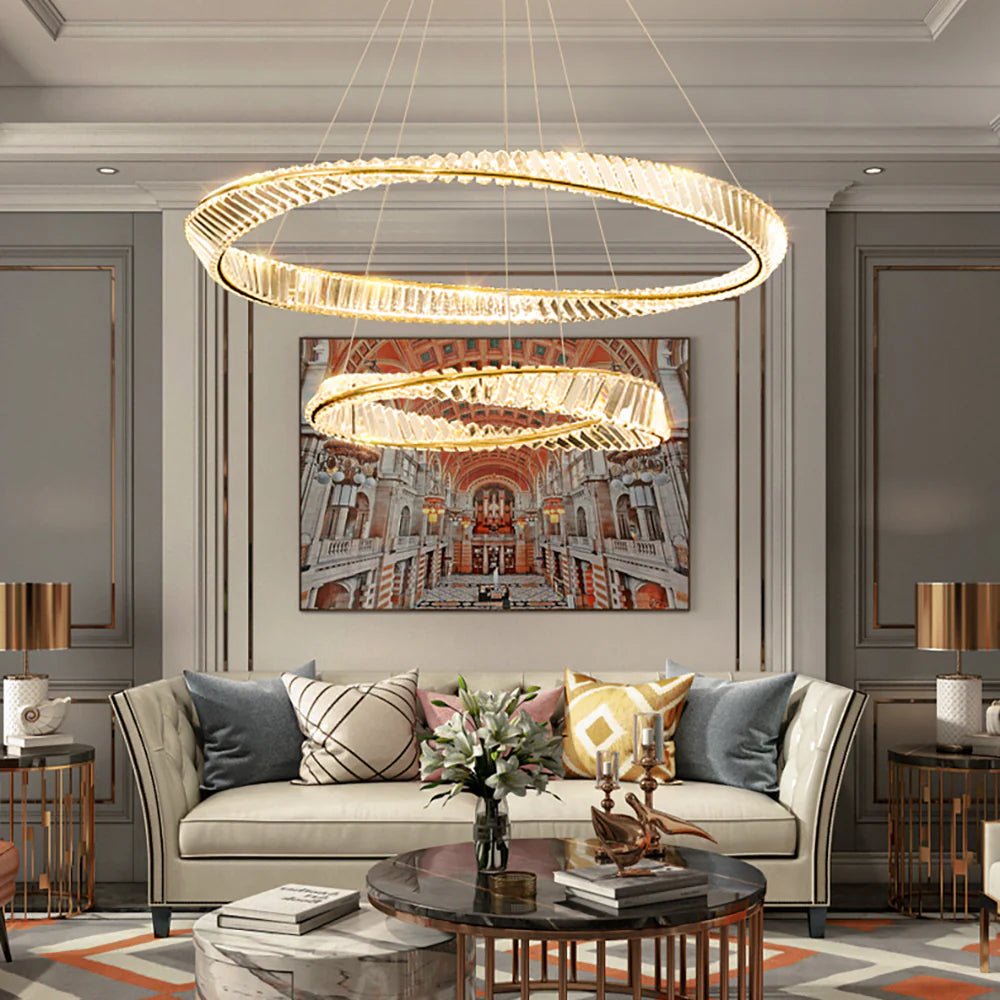 Wave Circle Elegant Crystal Chandelier