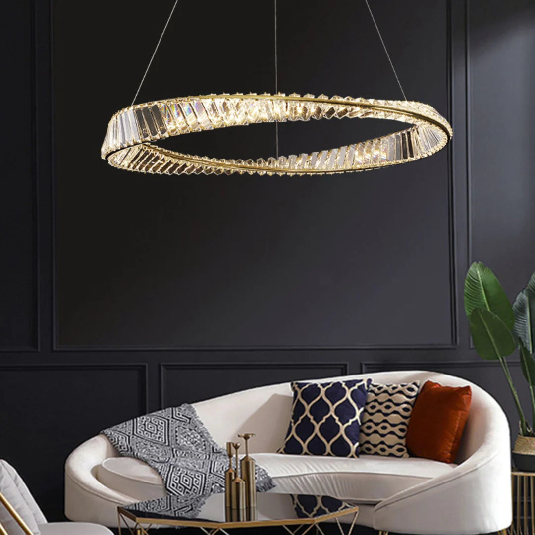 Wave Circle Elegant Crystal Chandelier