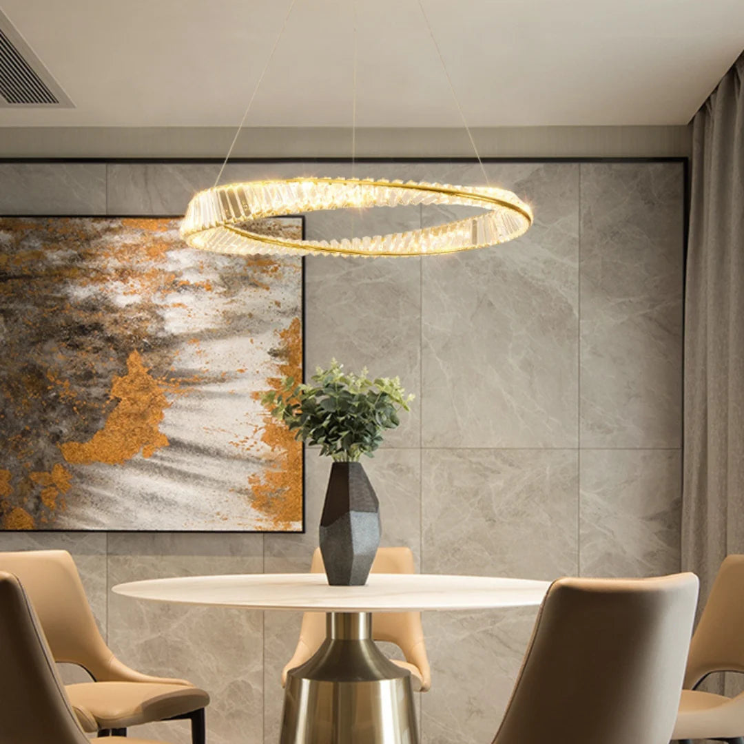 Wave Circle Elegant Crystal Chandelier