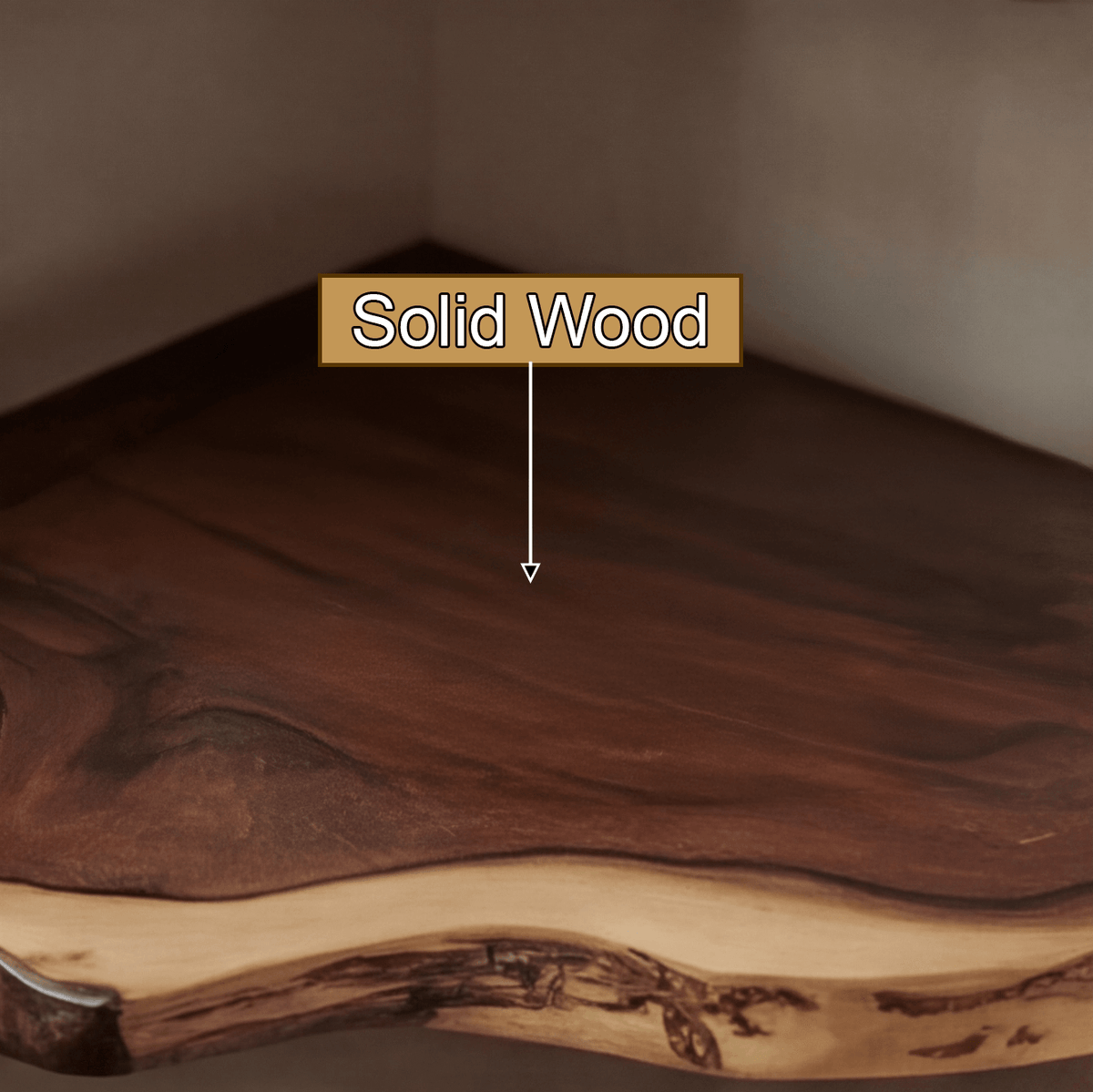 Wavedge Live Edge Floating Corner Shelf