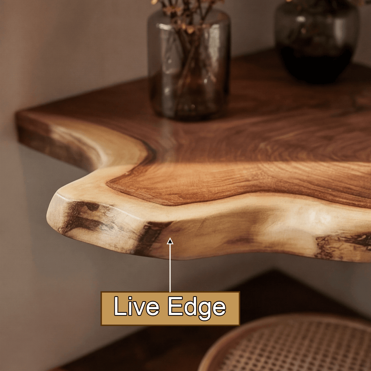 Wavedge Live Edge Floating Corner Shelf
