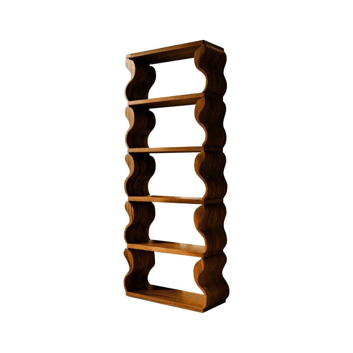Waveform Live Edge Solid Wood Bookshelf