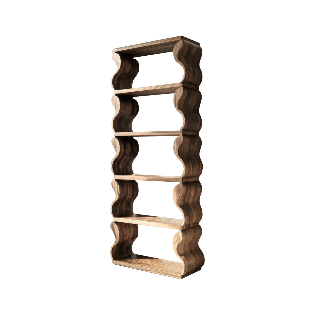 Waveform Live Edge Solid Wood Bookshelf