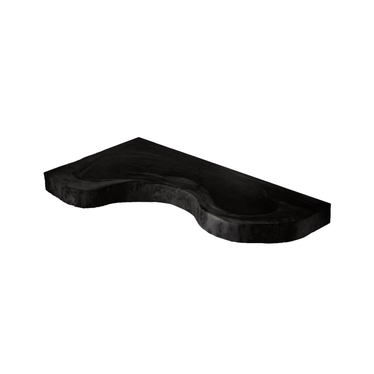 Waveline Live Edge Solid Wood Corner Floating Shelf