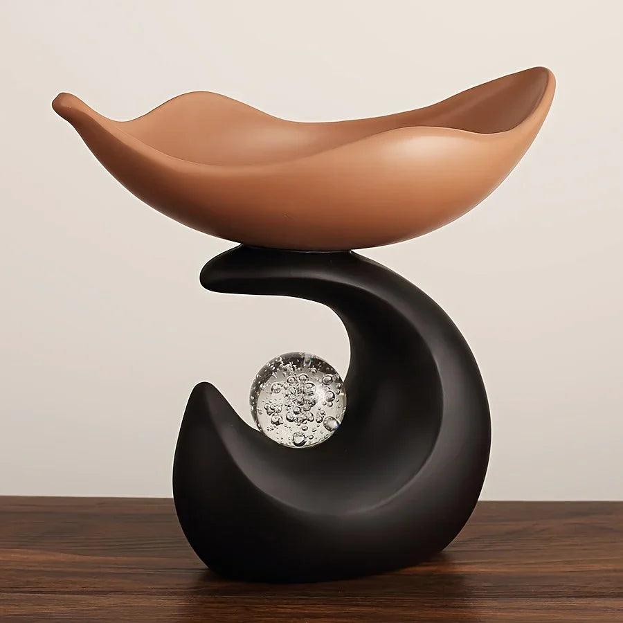 Wavy Entryway Trinket Tray with Crystal Ball