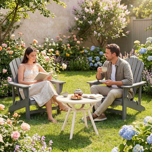Weather-Resistant Circular Small End Table for Poolside and Balcony-set of 2
