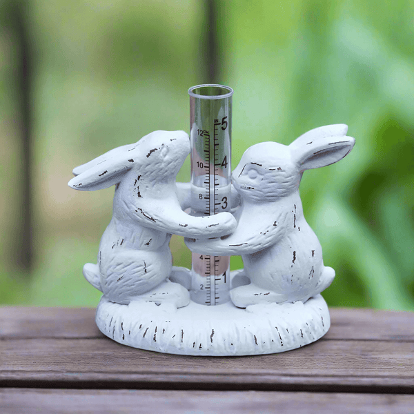 Weathered Rabbits Rain Gauge