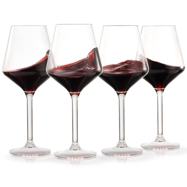 European Style Crystal, Stemmed Wine Glasses, Acrylic Glasses Tritan Drinkware, Unbreakable Muted Color | Set of 6 | Shatterproof BPA-free plastic, Reusable, All Purpose Glassware, Hand Wash Only 15oz