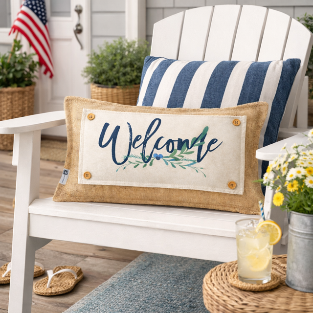 PILLOW ONLY (with fluffy insert): Country Idaho Potato Sack Burlap: RECTANGLE BURLAP PILLOW (with insert)
